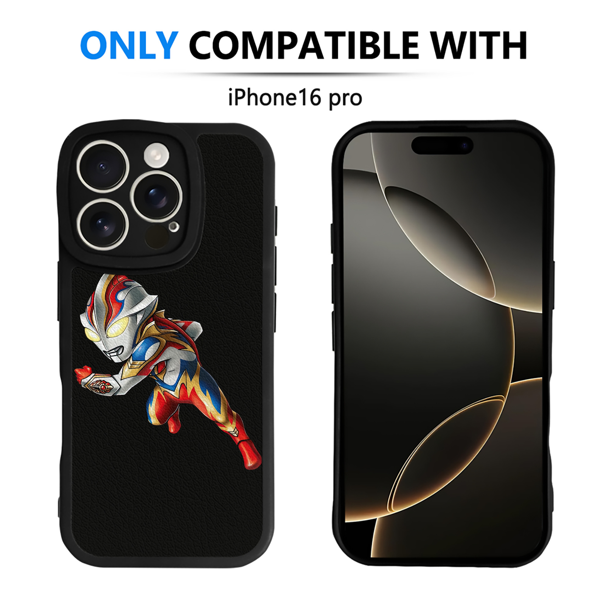 （画像用） ウルトラマン Ultraman 【iPhone 16シリーズ対応】シリコンスマホケース（レザー調） 材質：シリコン